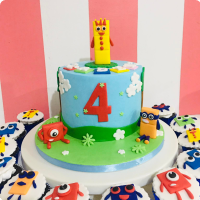 Caden's Number Blocks Custom Cake