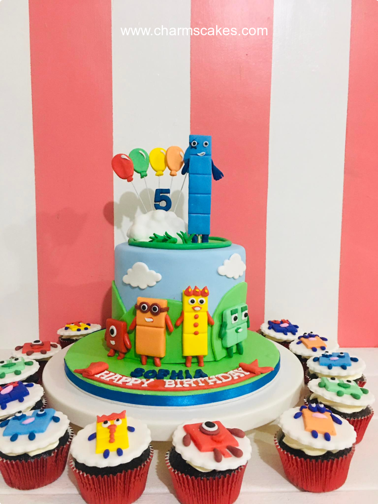 Number Blocks Sheet Cake