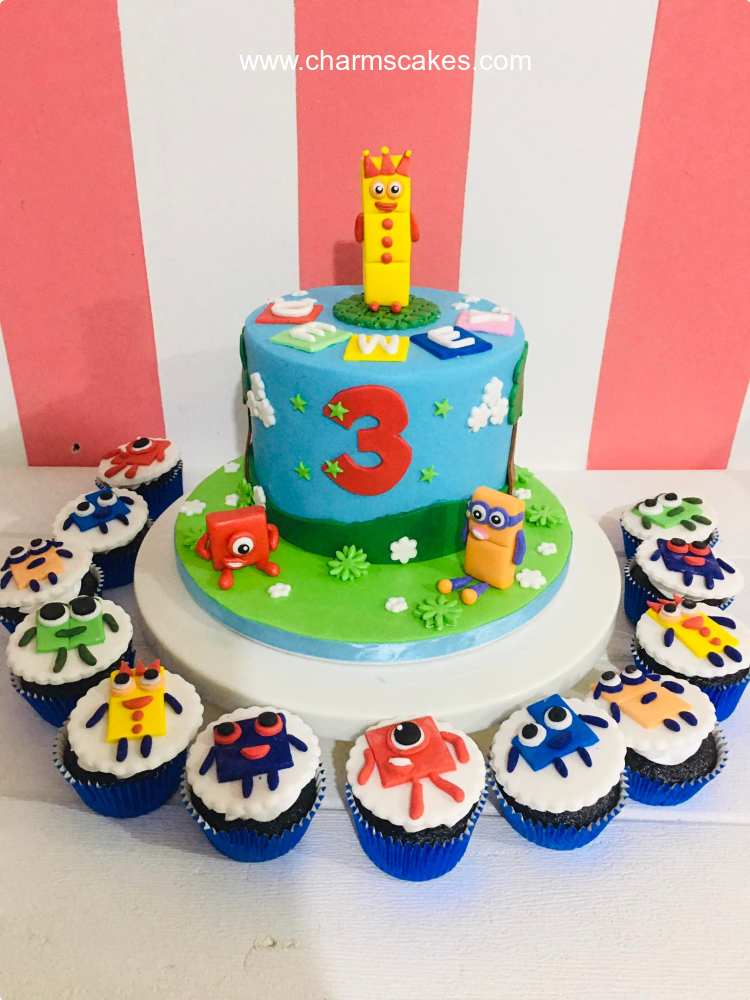 Dewey Number Blocks Custom Cake