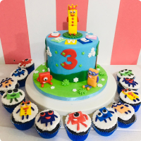 Dewey Number Blocks Custom Cake