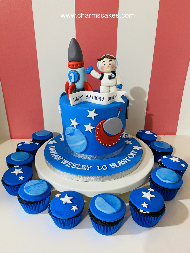 Astronaut cake topper galaxy planet cupcake birthday decoration for ki –  Sweet Confessions