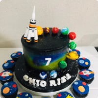Chio's Space Shuttle Outer Space Custom Cake