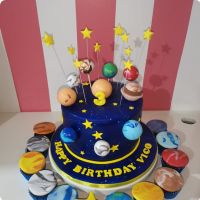 Solar System Outer Space Custom Cake