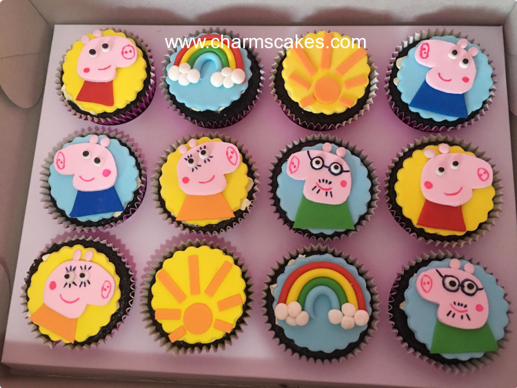 Peppa Pig (Cupcakes) Peppa Pig Custom Cake