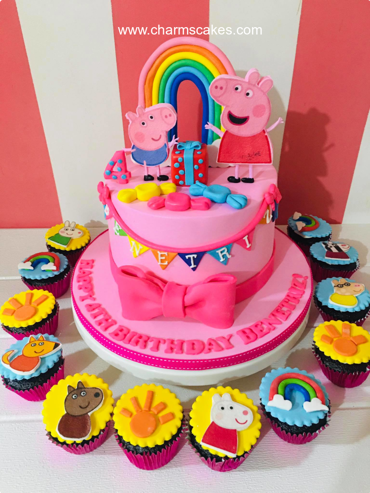 Personalised Peppa Pig Cake Topper Set Kids Birthday Decor Edible Glue - 4  Pcs | eBay