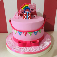 Ezra Peppa Pig Custom Cake