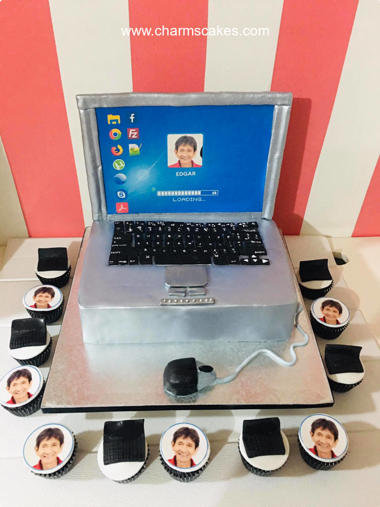 Laptop Screen Photos Custom Cake