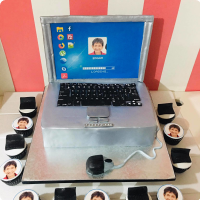 Laptop Screen Photos Custom Cake