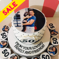 On her 50th Photos Custom Cake