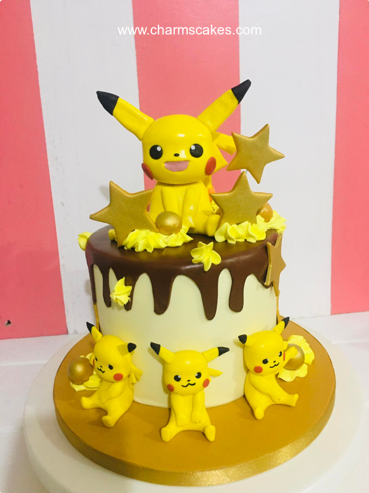 Pikachu Trio Pokemon Custom Cake