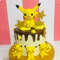 Pikachu Trio Pokemon Custom Cake