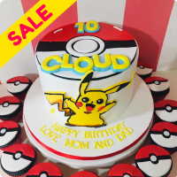 Cloud's Pokeball Pokemon Custom Cake