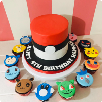 Pokeball Pokemon Custom Cake