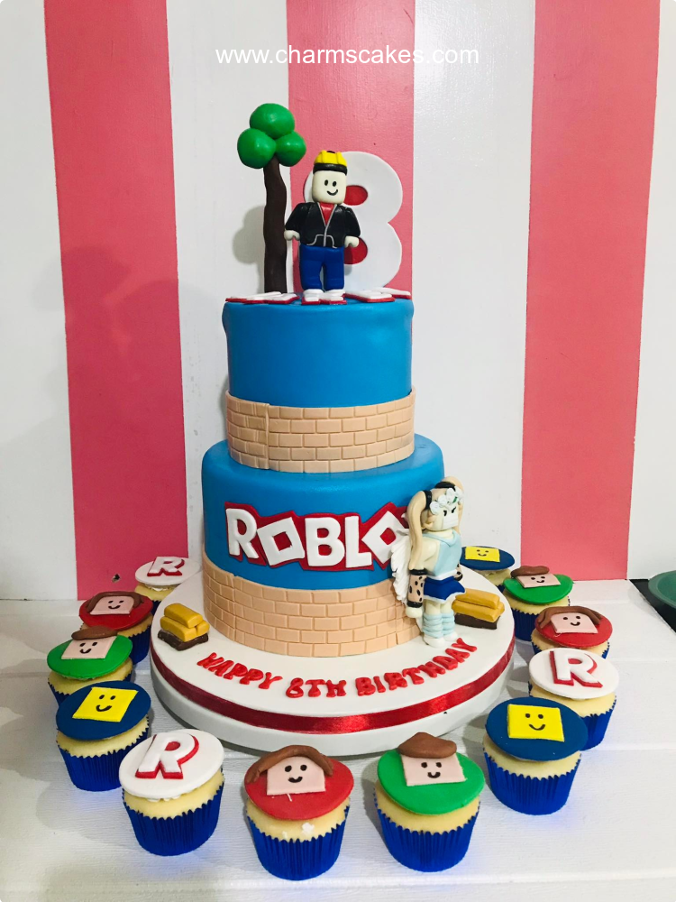 Iced and Sliced - Roblox cake with builder man on top!