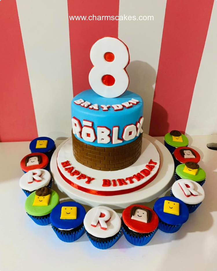 Charm S Cakes 8th Custom Cake - roblox cake boy 8th birthday