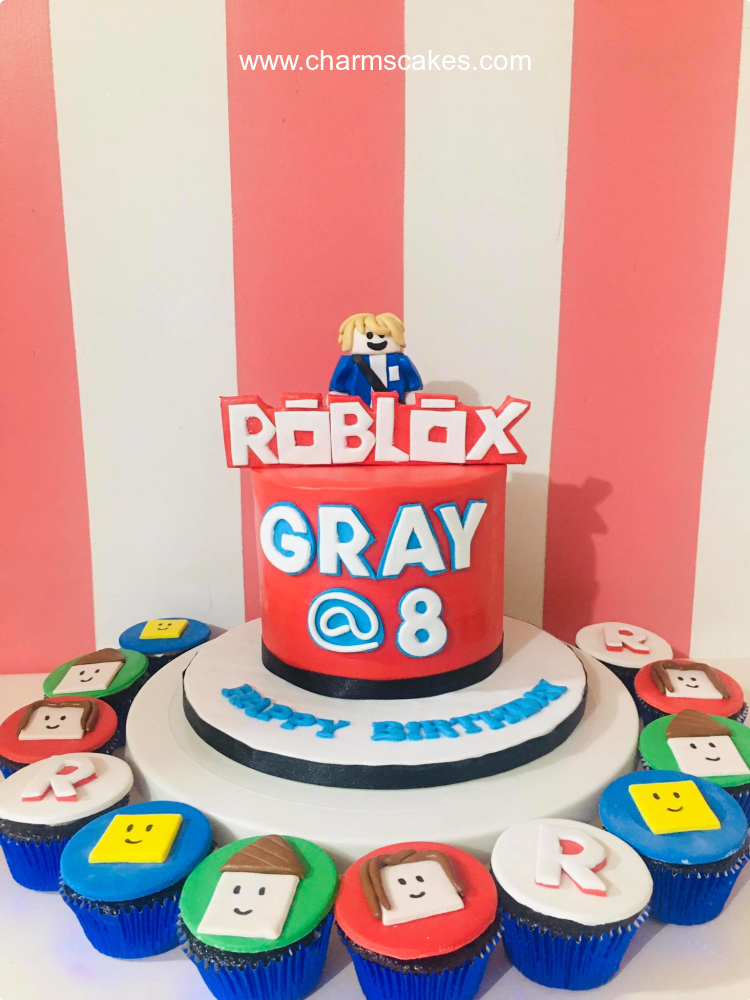 Gray Roblox Custom Cake