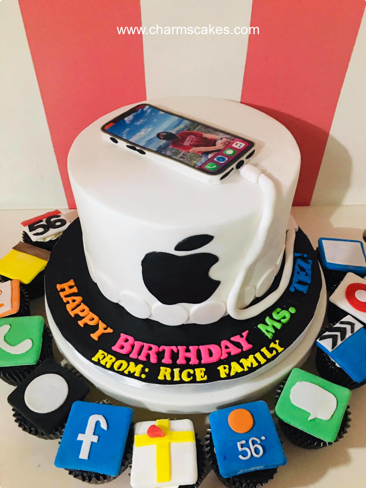 Apple Social Media Custom Cake