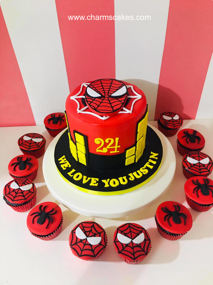 Justin 24 Spiderman Custom Cake