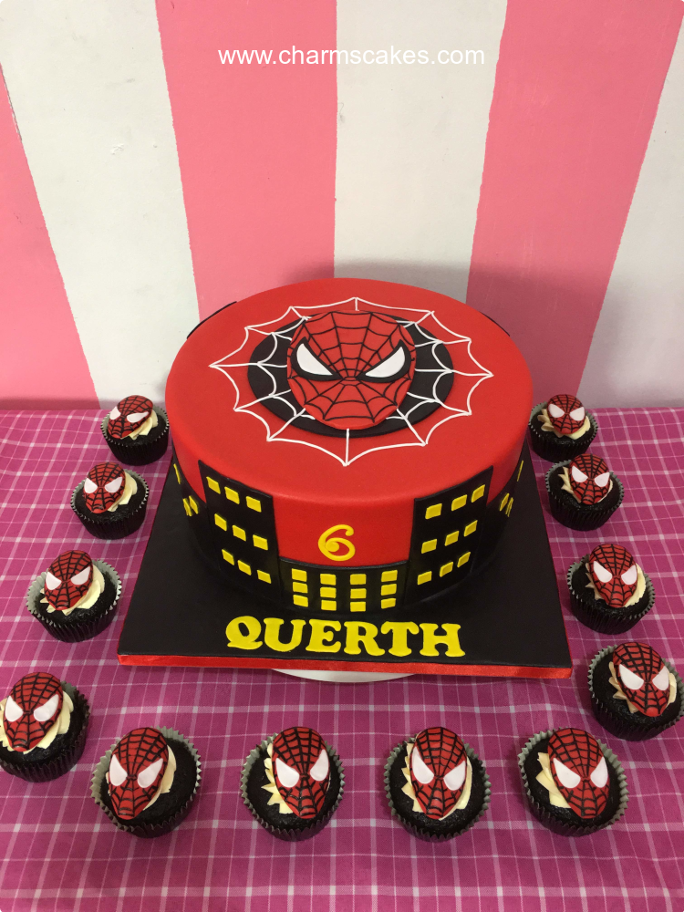 Batman and Spiderman cake - The Girl on the Swing