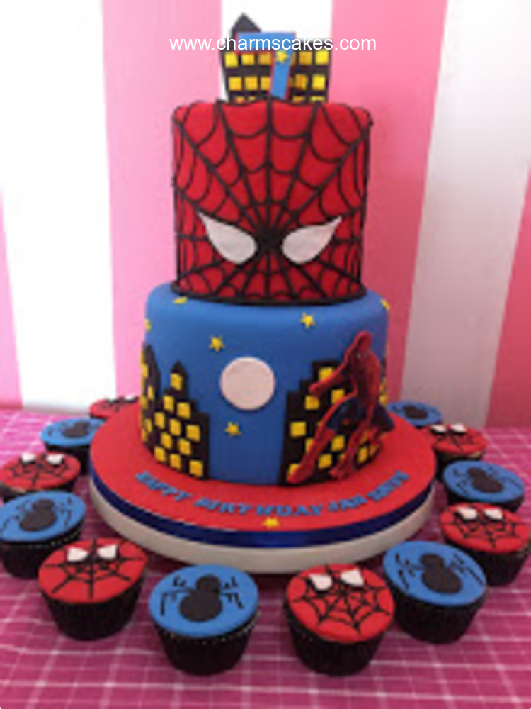 Spider Man (Buildings) Spiderman Custom Cake