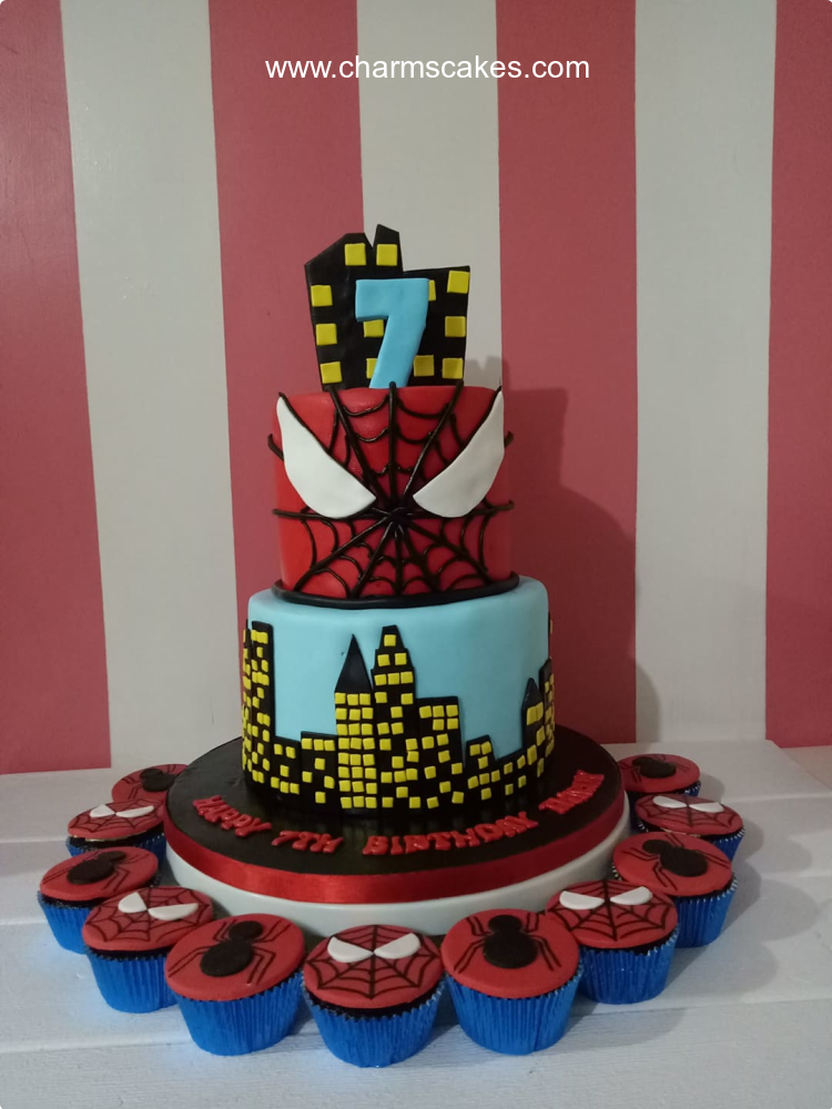 Buy 7th Birthday Spiderman Fondant Cake Online in Delhi NCR : Fondant Cake  Studio