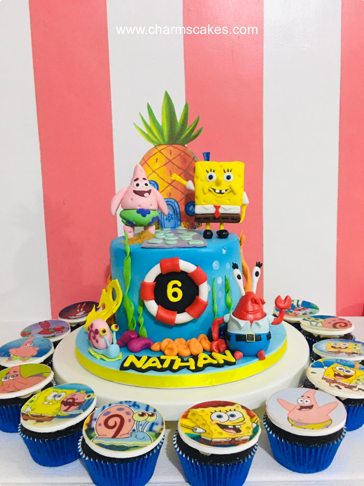 Nathan Sponge Bob Custom Cake