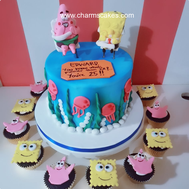 With Patrick Sponge Bob Custom Cake