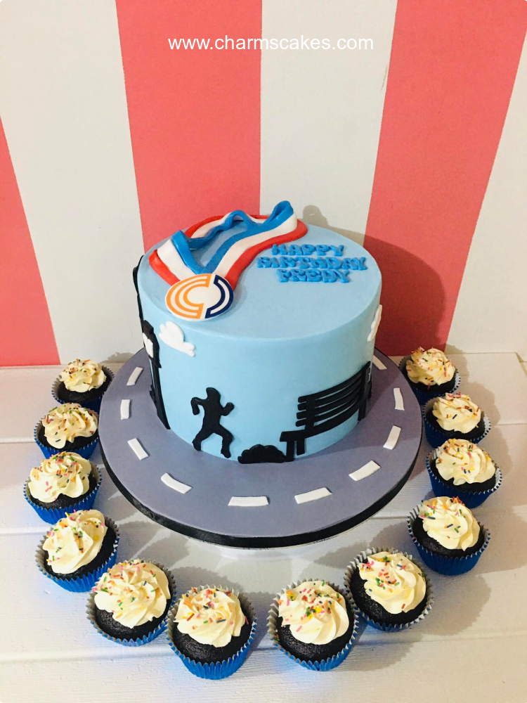 Running birthday cakes for children | Order athletics cakes | The French  Cake Company