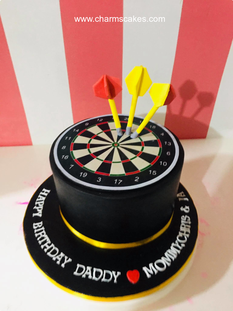 Family Dart Game Sports Theme Custom Cake