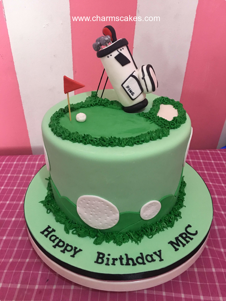 Golf Set Sports Theme Custom Cake