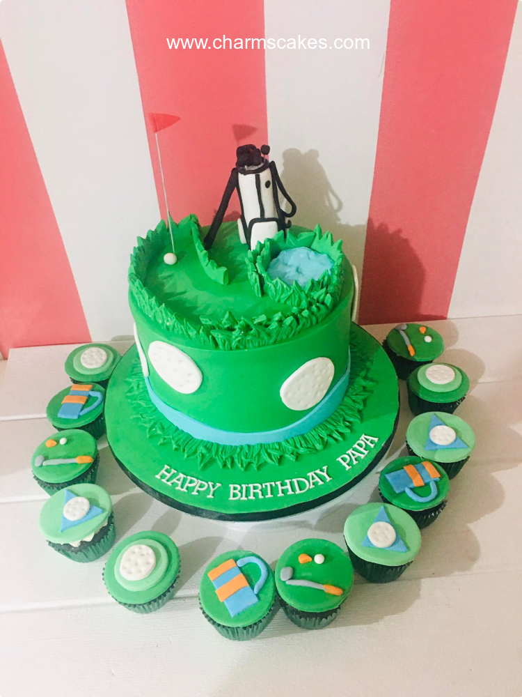 Papa's Golf Sports Theme Custom Cake