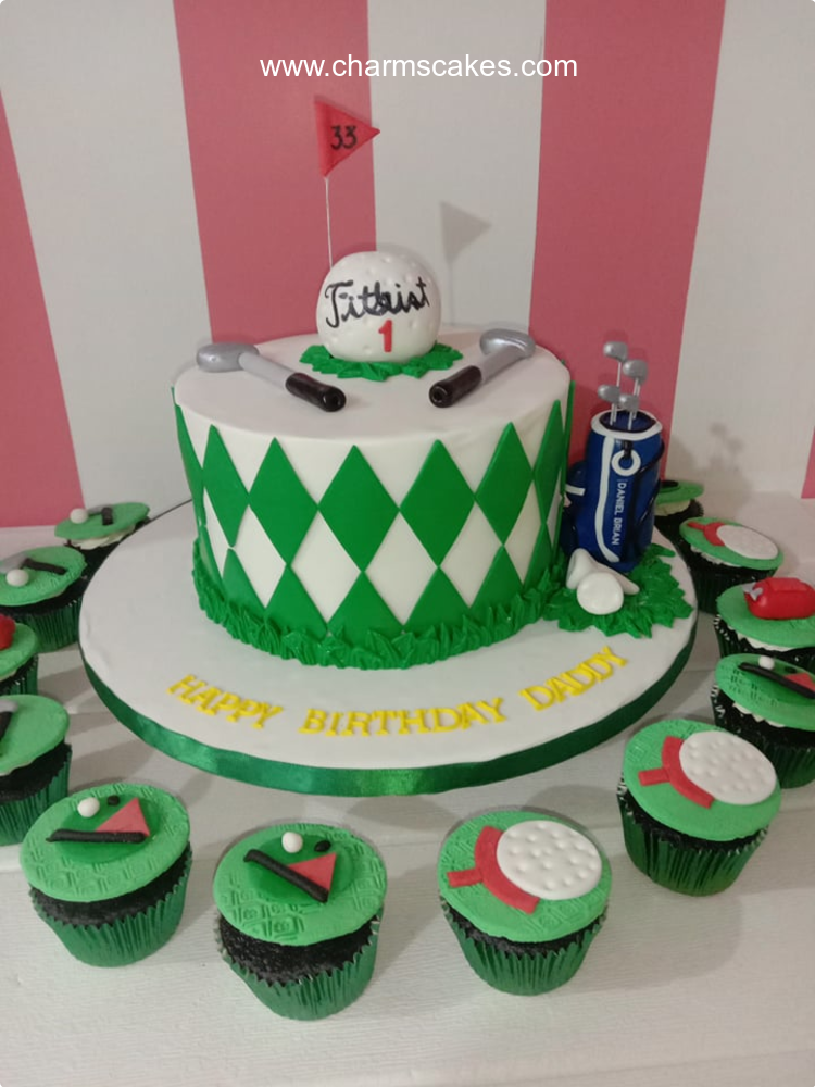 Dad Golfer Sports Theme Custom Cake