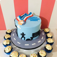 Freddy Runner Sports Theme Custom Cake