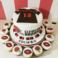 Cleveland Browns Sports Theme Custom Cake