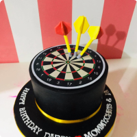 Family Dart Game Sports Theme Custom Cake