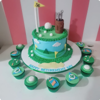 Golf Retirement Sports Theme Custom Cake