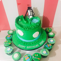 Papa's Golf Sports Theme Custom Cake