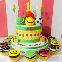 Asher's Ball Games Sports Theme Custom Cake