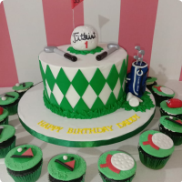 Dad Golfer Sports Theme Custom Cake