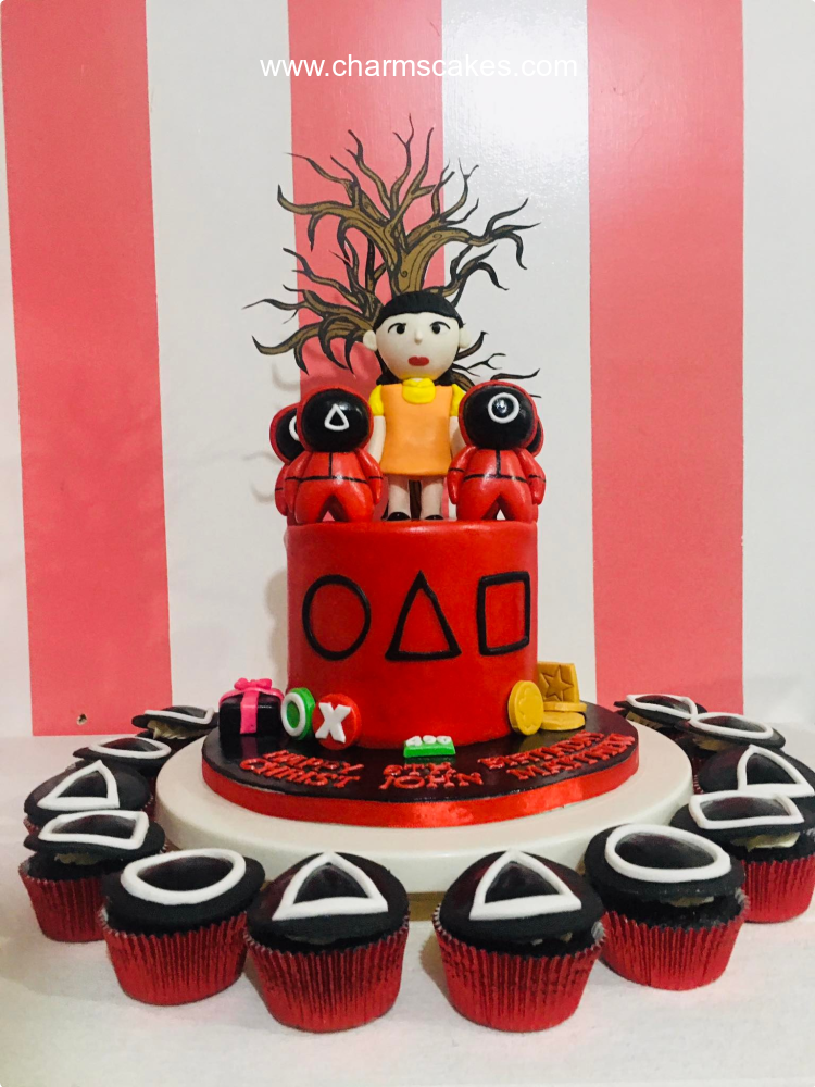 Red Squid Game Squid Game Custom Cake