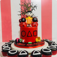 Red Squid Game Squid Game Custom Cake