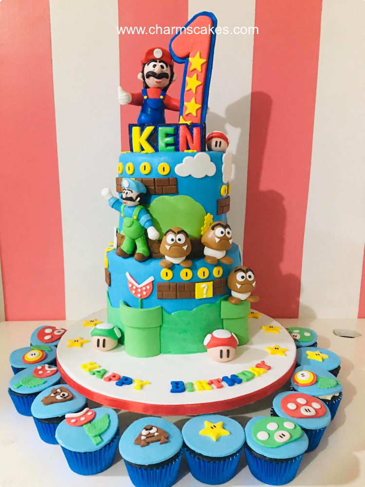 Bros Super Mario Cake, A Customize Super Mario cake