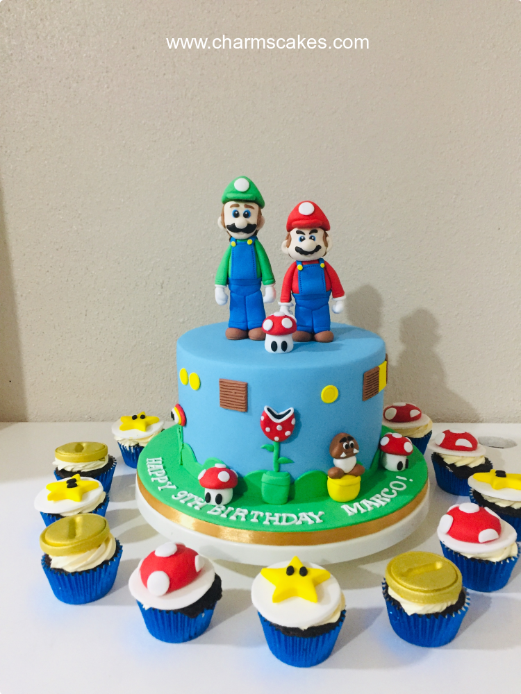 Mario and Luigi Super Mario Custom Cake