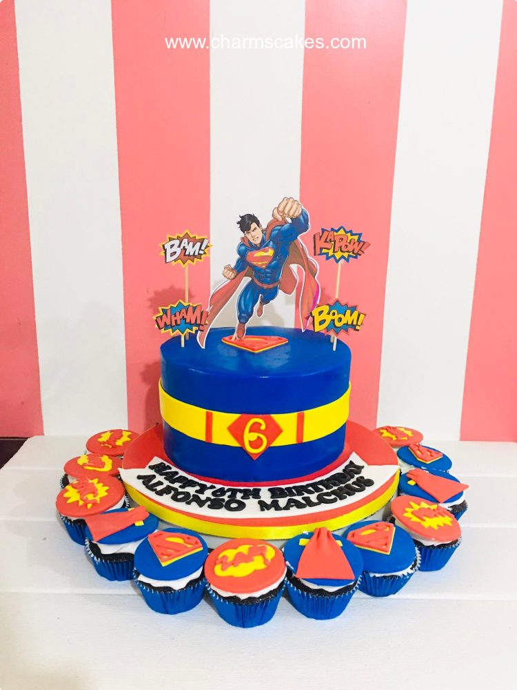 Superman cake | Bolo super man, Bolo super herois, Festa super man