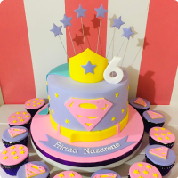 Super Girl Superman Custom Cake