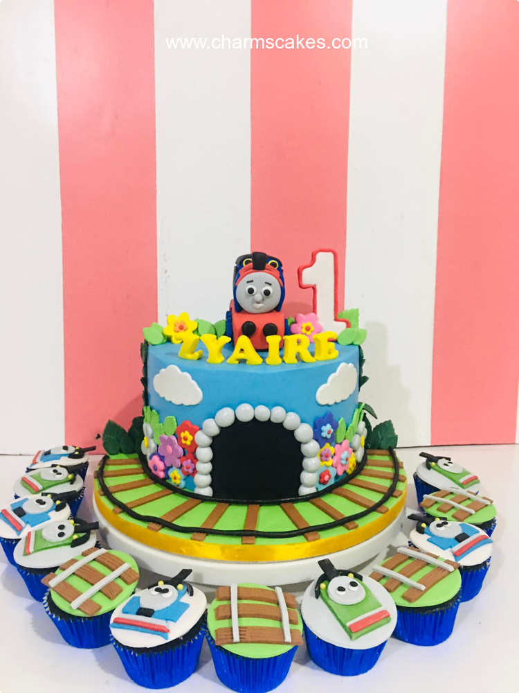 Zyaire's Thomas Train Custom Cake