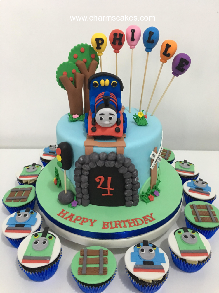 Train Cake Smooth Cream Blue Piping+Thomas Train image+Strawberries - Pure  Gelato Sydney - Pure Gelato Sydney | Gelato | Gelato Cakes | Gelato  Fundraising