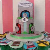 Reige's Thomas Train Custom Cake