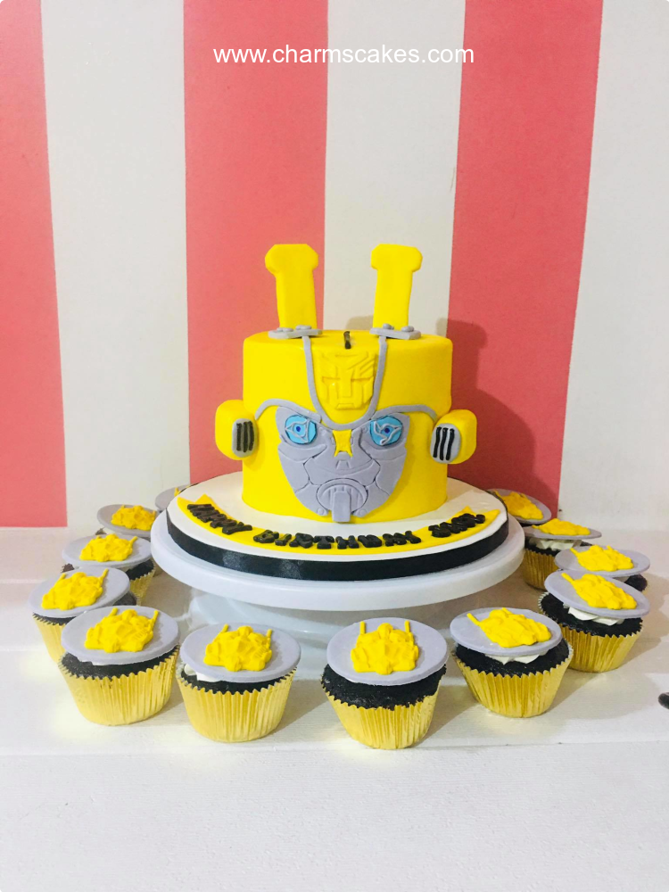 Bumblebee Red Design Cake – Creme Castle