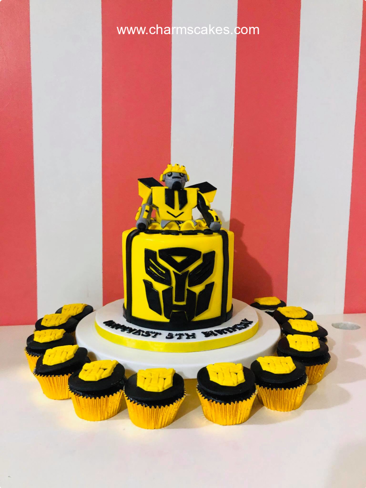 Bumblebee Birthday Cake(1394) | 2 tier Transformers Bumblebe… | Flickr